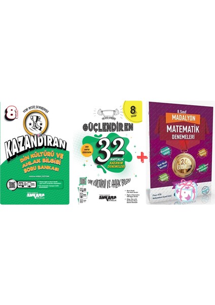 Yeni Müfredat 8.Sınıf LGS Kazandıran Din Kültürü Kültürü Soru Bankası + Güçlendiren 32 Hafta Kazanım Denemeler
