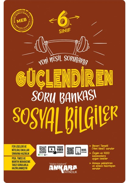 Ankara Yayıncılık Yeni Müfredat 6.Sınıf Sosyal Bilgiler Nesil Sorularla Güçlendiren Soru Bankası