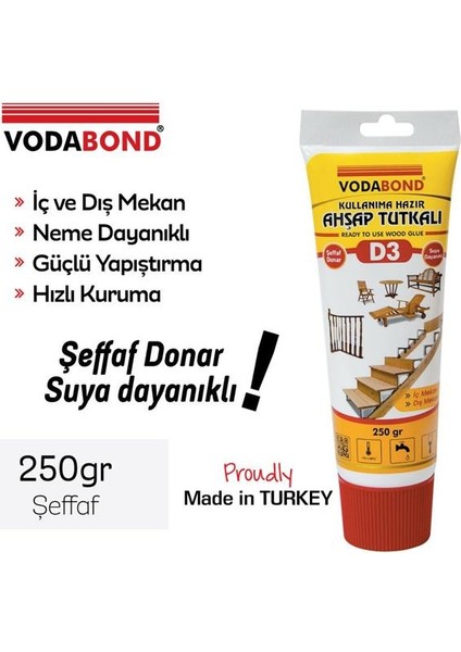 Kullanıma Hazır D3 Ahşap Tutkalı Şeffaf 150 Gr.