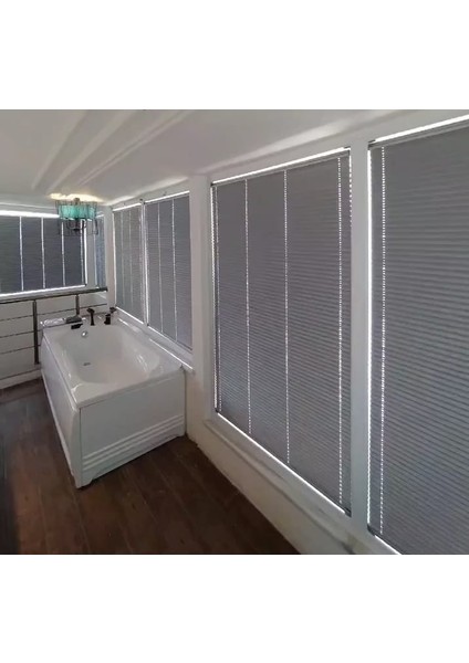 Omar - Plicell Vidalı Cam Balkon Perdesi (Kasa Rengi Seçenekli)