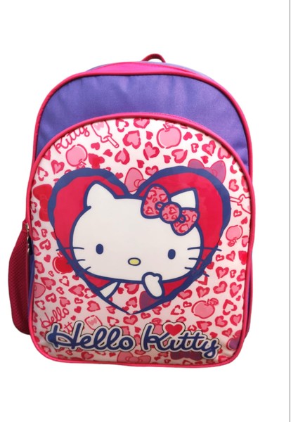 Hello Kitty Pembe Mor Kız Çocuk Iki Bölmeli Okul Çantası
