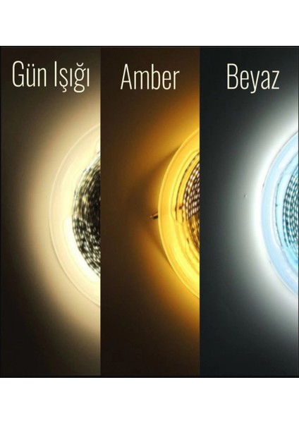 GU10 7W Beyaz-Gün Işığ -Amber Işık Ampül-8 Adet