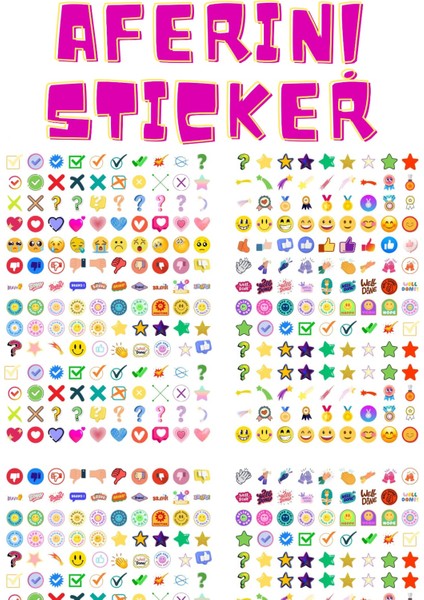 1064 Adet Öğretmenler Için Öğrenci Ödüllendirme Stickerları - Ödev Kontrol Etiketleri -Sınıf ve Okul