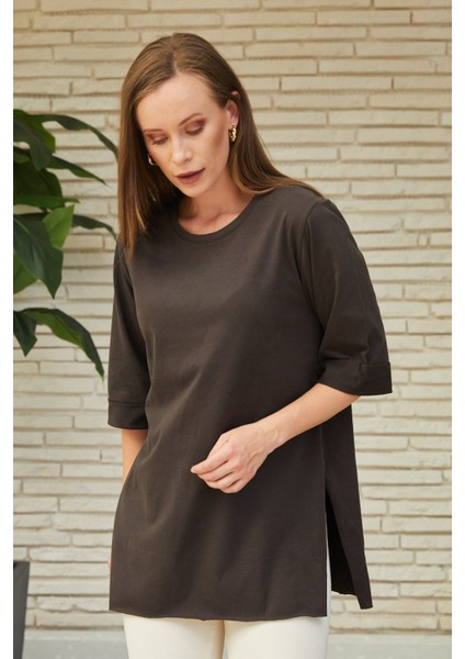 Oversize Yırtmaçlı T-Shirt fırsatları