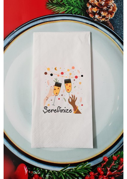 Şerefinize Yazılı Yılbaşı - Yeni Yıl Sunum Peçetesi