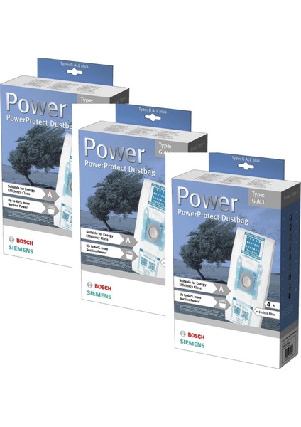 1. Kalite Ithal Kutulu Bosch BGL6POW1 Propower 5 Katlı Bez Toz Torbası 12 Adet+3 Micro Filtresi