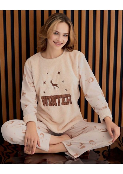 Kadın Welsoft Pijama Takım Winter Baskı