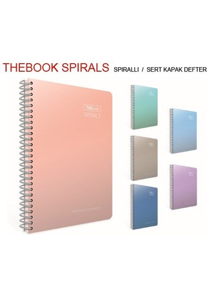 Thebook 17X24 Sert Kapak Spiralli Pastel Defter 140 Yaprak Çizgili