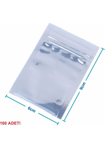 Roba Kilitli Antistatik Poşet 6X9CM 100 Adet Şeffaf Su Toz Geçirmez Koruyucu Esd Metalize Torba Çanta
