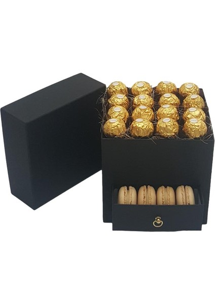 Kare Siyah Kutuda Ferrero Rocher ve Makaron fiyatları
