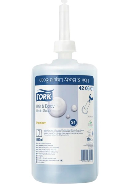 1 Ad. Tork Sıvı Sabun Dispenseri Siyah 560008 + 1 Litre Tork Sıvı Sabun Premium Hediyeli