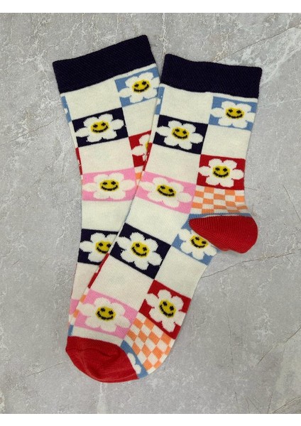 Sky Socks 5'li Desenli Çiçekli Çok Renkli Unisex Kokulu Soket Çorap Seti