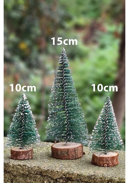 3 Lü Yeni Yıl Çam Ağacı Seti Noel Yılbaşı Ağacı 3 Lü Mini Masa Üstü Yılbaşı Ağacı Seti 3 Adet