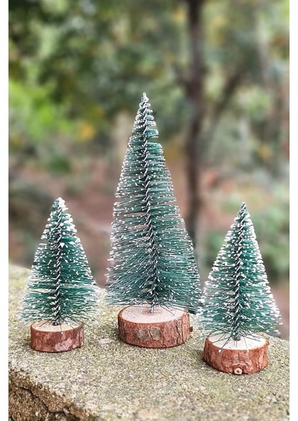 3 Lü Yeni Yıl Çam Ağacı Seti Noel Yılbaşı Ağacı 3 Lü Mini Masa Üstü Yılbaşı Ağacı Seti 3 Adet