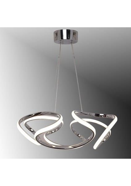 TT307-40-KR Tt Aydınlatma Helezon Modeli Krom Kaplama LED Avize
