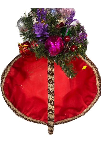 Lüks Büyük Yılbaşı Çam Süslü Sepet Noel Sepeti Yılbaşı Sepeti Hediye Sepeti 45 cm