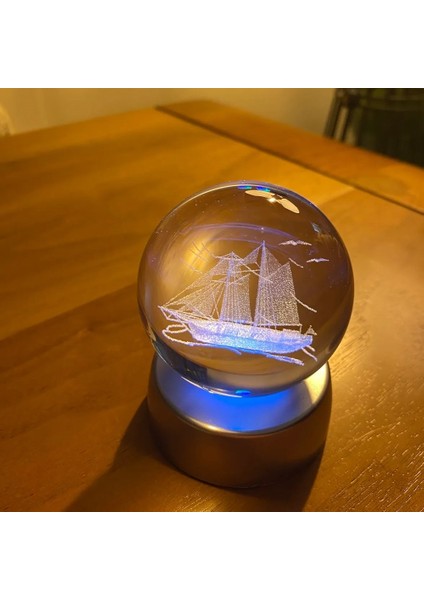 Dekoratif Işıklı Gemi 3D Cam Küre fiyatları