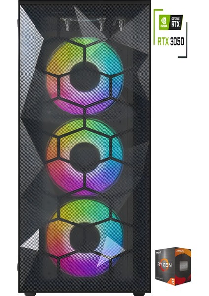 RTX08 Ryzen 5 3600 32GB 1tb SSD 8 GB RTX3050 Oyuncu Masaüstü Bilgisayar