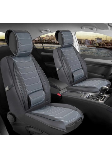 seat Cordoba Uyumlu Lüks Yarı Deri Oto Koltuk Kılıfı Ön/arka Set (Roma) Füme