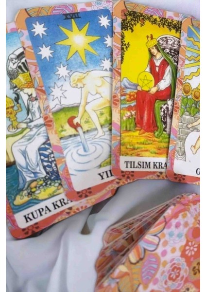 Klasik Tarot Destesi Rider Waite Renkli Turuncu