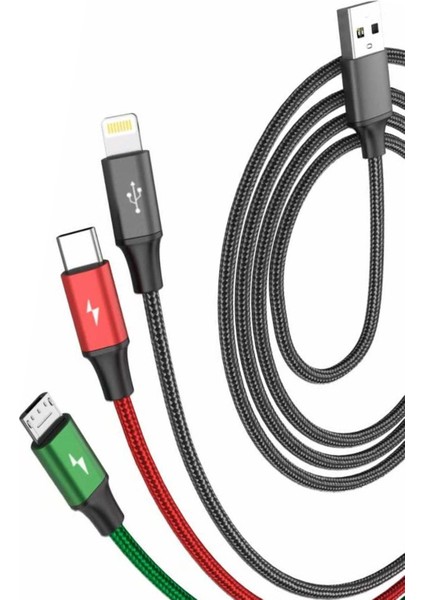 Huawei P40 Lite E Şarj Kablosu 3in1