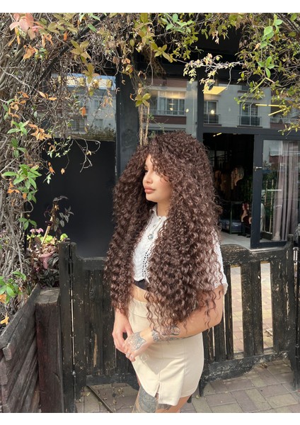 Afro Dalgalı Peruk -Mokka Kahve
