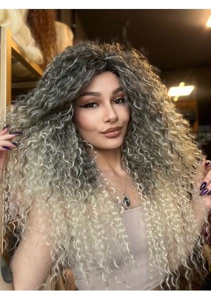 Afro Dalga El Yapımı Peruk 60