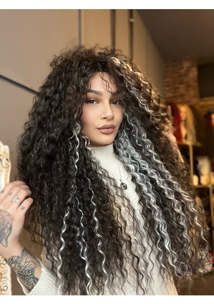 Afro Dalga El Yapımı Peruk 77