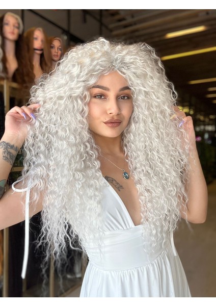 Afro Dalga El Yapımı Beyaz Renk