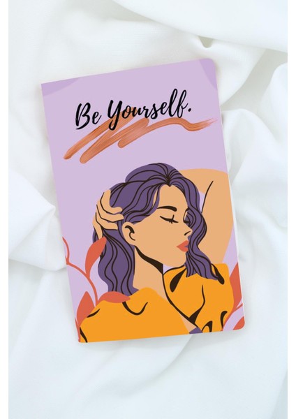 Anime Marketi Be Yourself Estetik Yazılı Özel Tasarı ml ı A5 Çizgisiz Defter 60 Sayfa