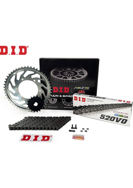 Dıd Zincir Dişli Seti Suzukı Drz S (400 Cc) (2000-2019) / Zincir : DID-520 ORING-112 / Dişli: Jt (15T-44T)