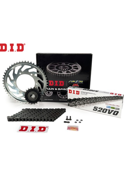 Dıd Zincir Dişli Seti Kawasakı Versys (650 Cc) (2007-2014) / Zincir : DID-520 ORING-114 / Dişli: Jt (15T-46T)