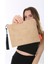 Siyah Püsküllü Jüt Clutch Bez Çanta 3