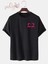 Motive Minimal Tasarımlı Yüksek Kaliteli Siyah Penye Tshirt 1