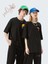Cedric ve Chen Baskılı Siyah Sevgili Tişört Kombini Çift Tshirt 2 Adet 1