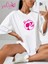 Barbie Özel Tasarımlı Rahat Kalıp Beyaz Penye Tshirt 1
