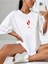 Kırmızı Şarap Kadehi Özel Tasarımlı Beyaz Tshirt Rahat Kalıp 2
