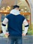 High Nakışlı Oversize Sweatshirt - Lacivert Bej 1
