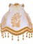 Ekru Kadife Kaplı Fransız Dantel Süsleme Vintage Abajur Gold Kaplama Metal Ayak 30X50CM AB0766 3