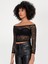 Kadın Dantel Omuzu Açık Top Siyah Bluz 2