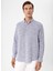 Regular Fit Düğmeli Yaka Düz Lacivert Erkek Gömlek GM1008300078 3