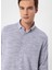 Regular Fit Düğmeli Yaka Düz Lacivert Erkek Gömlek GM1008300078 4