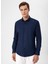 Slim Fit Klasik Yaka Düz Lacivert Erkek Gömlek GM1007100548 1