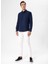 Slim Fit Klasik Yaka Düz Lacivert Erkek Gömlek GM1007100548 2