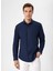 Slim Fit Klasik Yaka Düz Lacivert Erkek Gömlek GM1007100548 3