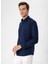 Slim Fit Klasik Yaka Düz Lacivert Erkek Gömlek GM1007100548 5