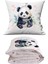 Cute Panda Sevimli Panda Baskılı Tv Battaniyeli Opsiyonel Dekoratif Hediye Yastık 1