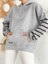 Kolu Çizgi Detaylı 3 Iplik Şardonlu Kapuşonlu Sweatshirt 5