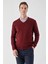 Erkek Koyu Bordo Basic V Yaka Dynamic Fit Rahat Kesim Triko 1