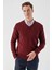 Erkek Koyu Bordo Basic V Yaka Dynamic Fit Rahat Kesim Triko 2